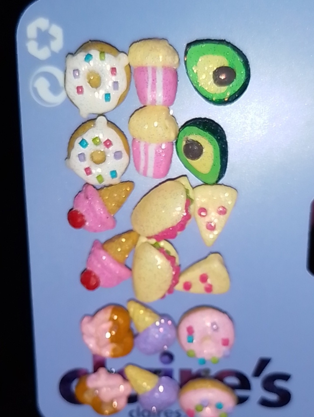 Claire's Pastel Dessert Stud Earrings - Pink, Purple, Green, Yellow, White